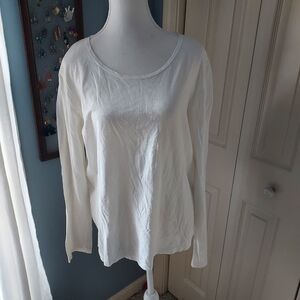 FLAX Classic White Cotton T-shirt NWT